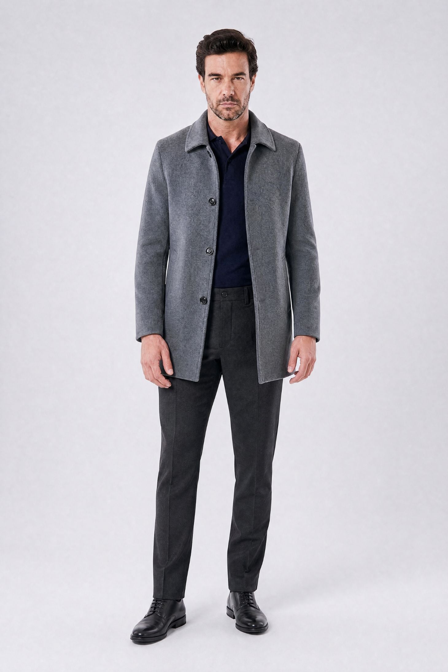 Sobretudo Masculino Curto De Lã Denmark