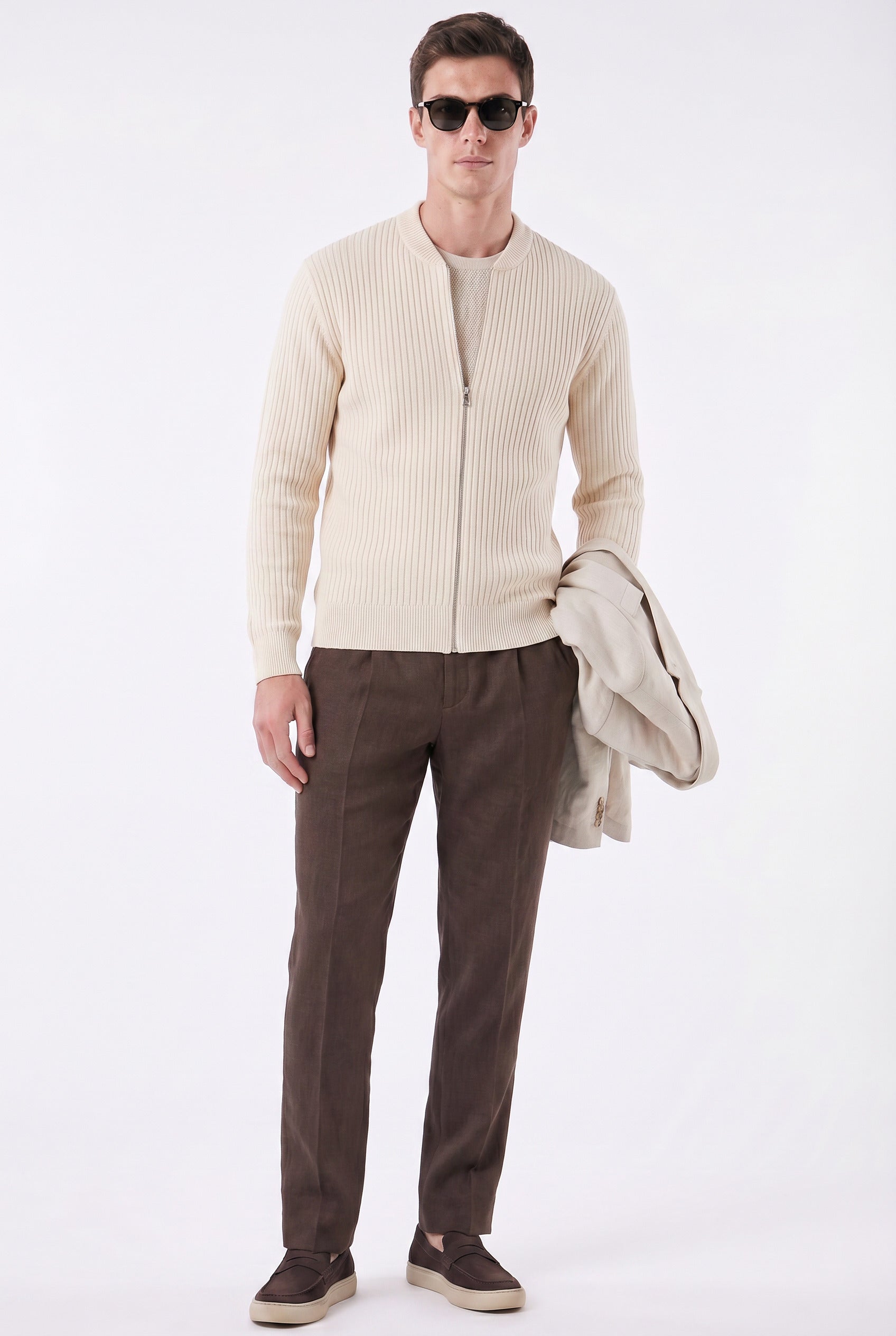 Suéter Masculino Casual com Fecho em Zíper