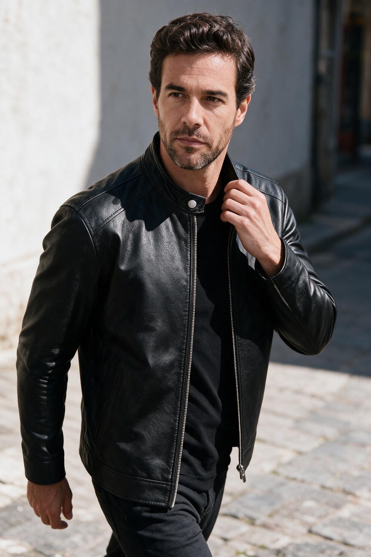 Jaqueta Masculina de Couro Slim Biker (Cópia)