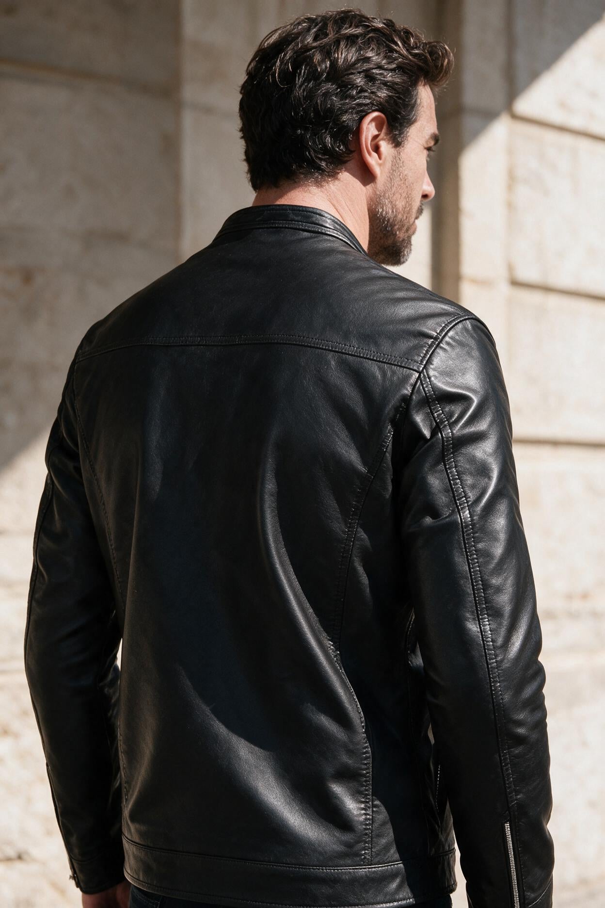 Jaqueta Masculina de Couro Slim Biker (Cópia)