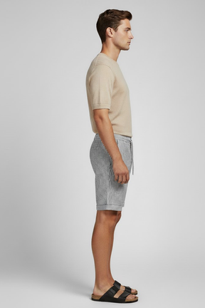 Bermuda Masculina Linho Listrada