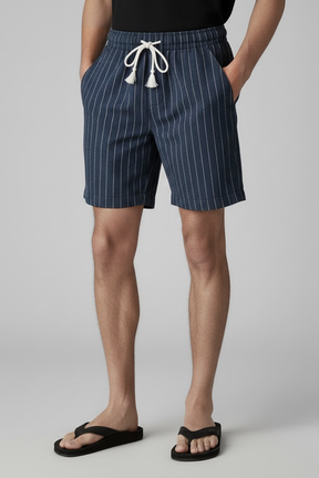 Bermuda Masculina Linho Portofino azul marinho