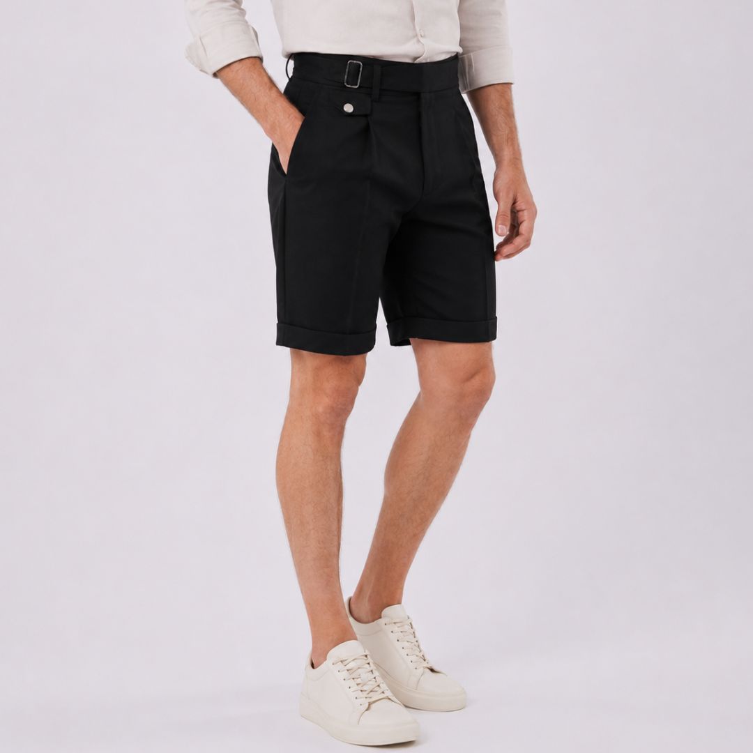 Bermuda Masculina de Alfaiataria Halden preta