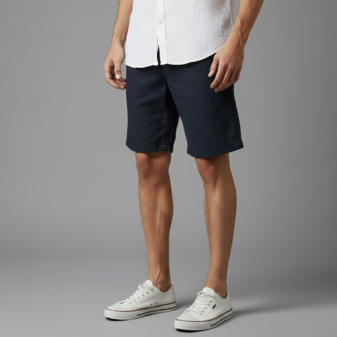 Bermuda Masculino Linho Phuket azulmarinho 