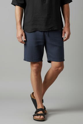 Bermuda Masculina Linho azul