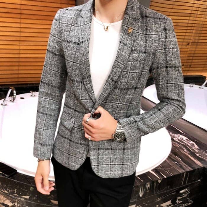 Blazer Masculino Fiorinni Xadrez cinza