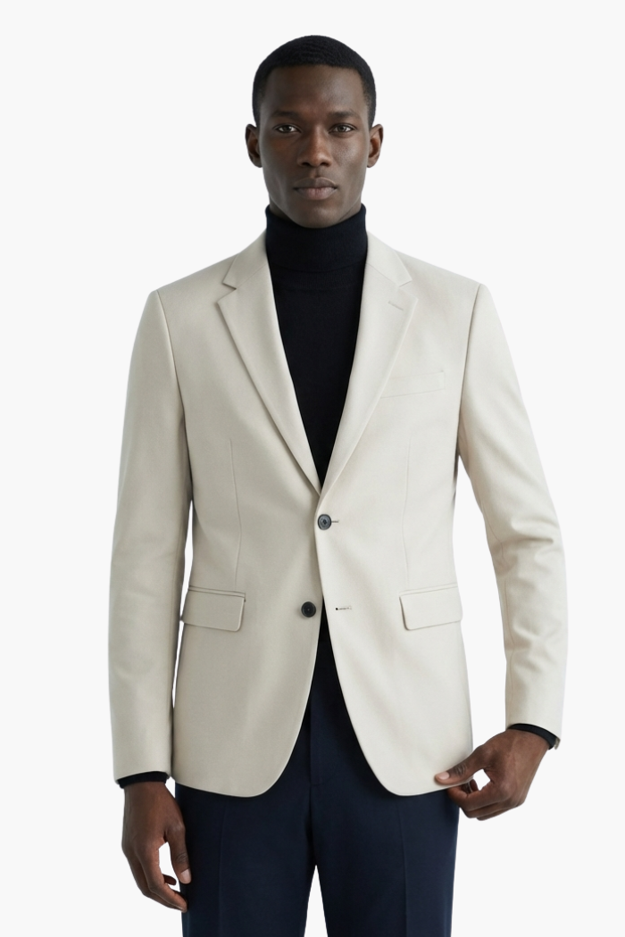 Blazer Masculino de Alfaiataria com Lapela Notched Ampla