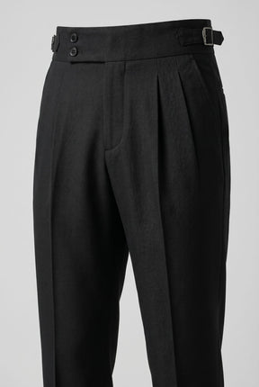 Calça Alfaiataria Masculina em Poliviscose Acetinada Preta