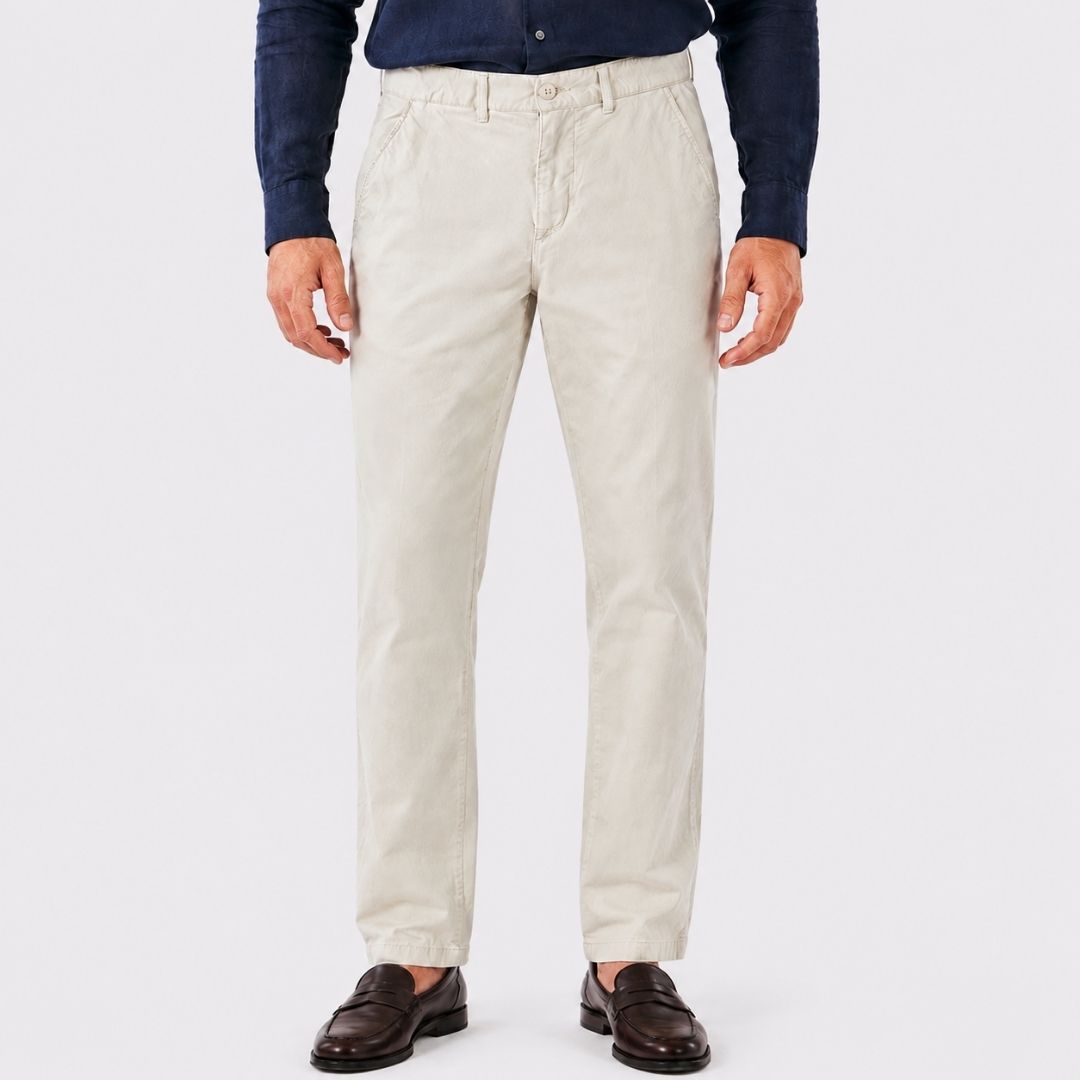 Calça Chino Masculina Dresk bege claro