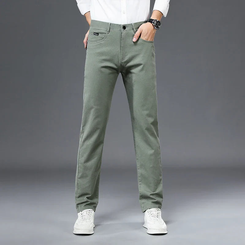 Calça Chino em Sarja Masculina Fiorinni F012 verde