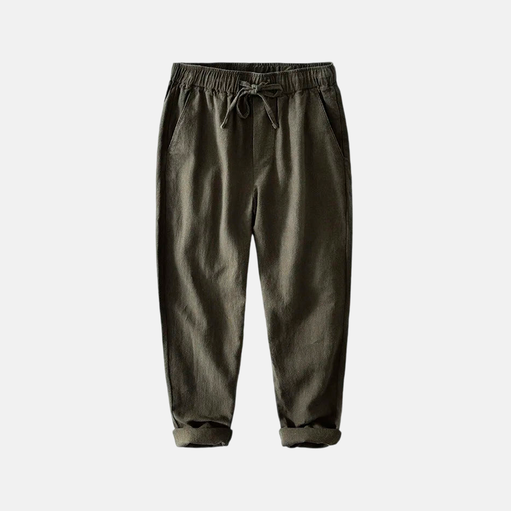 Calça Linho Masculina Fiorinni F087 verde musgo