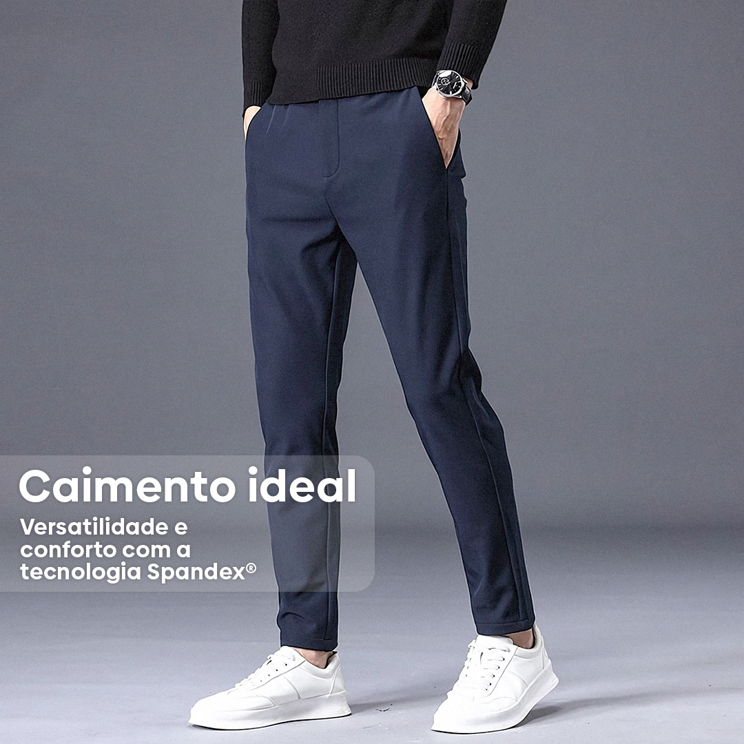 Calça Social Masculina Fiorinni Azul Marinho - Detalhes Descritos