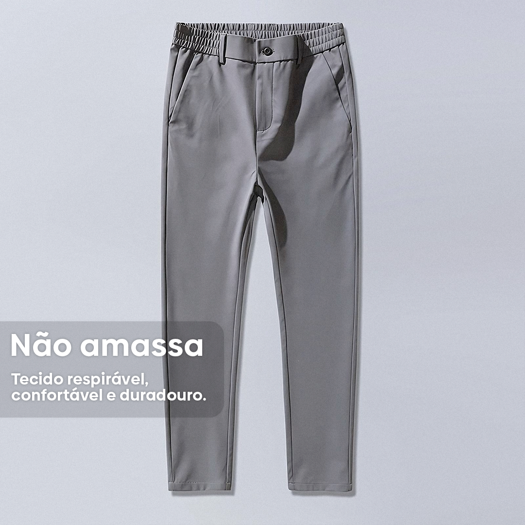 Calça Social Masculina Fiorinni Cinza - Detalhes Descritos