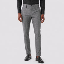 Calça Social Xadrez Masculina Avellar cinza