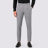 Calça Social Xadrez Masculina Oviedo cinza claro