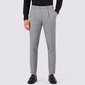 Calça Social Xadrez Masculina Oviedo cinza claro
