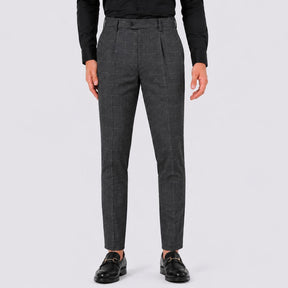 Calça Social Xadrez Masculina Oviedo cinza escuro