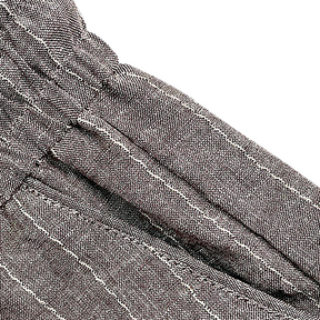 Calça Linho Listrada Fiorinni Verona café detalhes