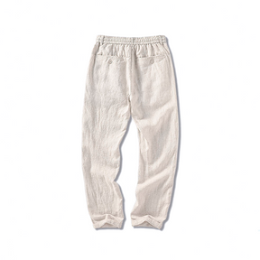 Calça Linho Masculina Fiorinni Firenze bege costas