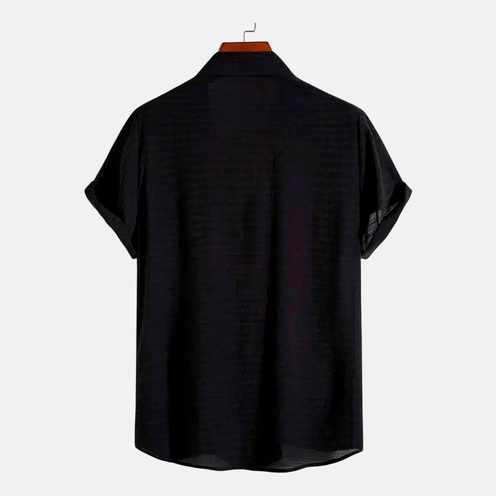 Camisa Manga Curta Básica Fiorinni Modern preto - costas 