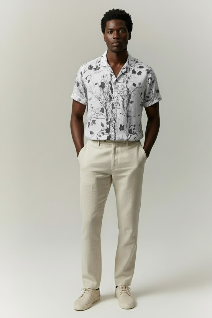 Camisa Manga Curta Estampada Fiorinni Floral