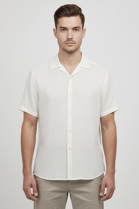 Camisa Manga Curta Fiorinni Playa Off White