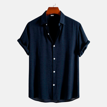 Camisa Manga Curta Lisa Fiorinni Everyday azul marinho