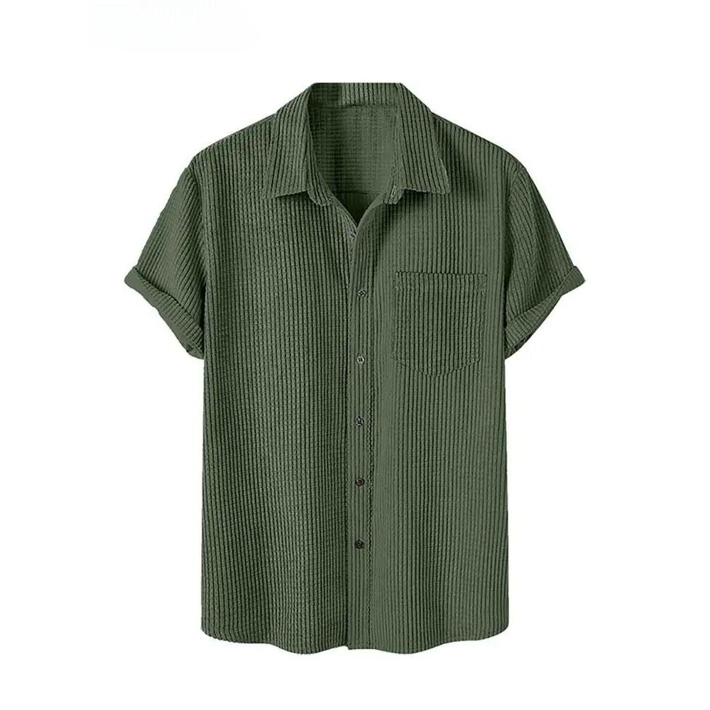 Camisa Masculina Fiorinni em Veludo Cotelê verde