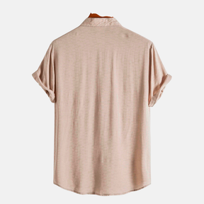 Camisa Masculina Lisa Gola Padre Fiorinni Essentials cáqui - costas 