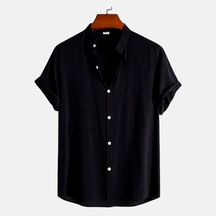 Camisa Masculina Lisa Gola Padre Fiorinni Essentials preta 