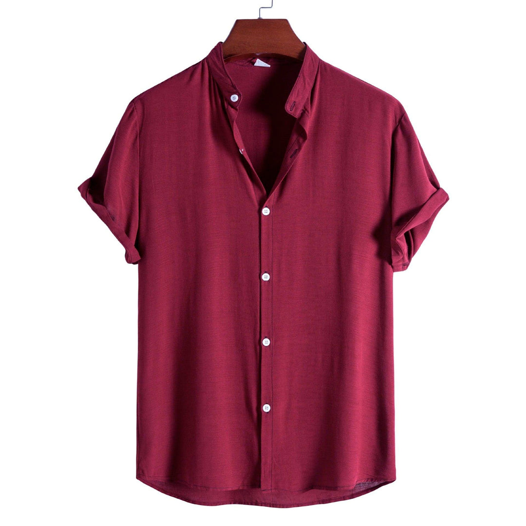 Camisa Masculina Lisa Gola Padre Fiorinni Essentials Vinho