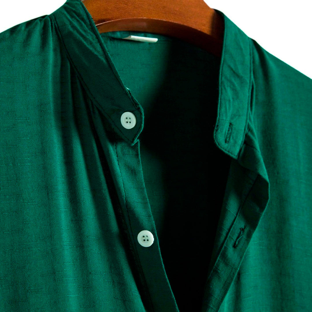 Camisa Masculina Lisa Gola Padre Fiorinni Essentials Verde