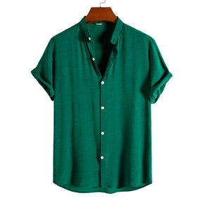 Camisa Masculina Lisa Gola Padre Fiorinni Essentials Verde