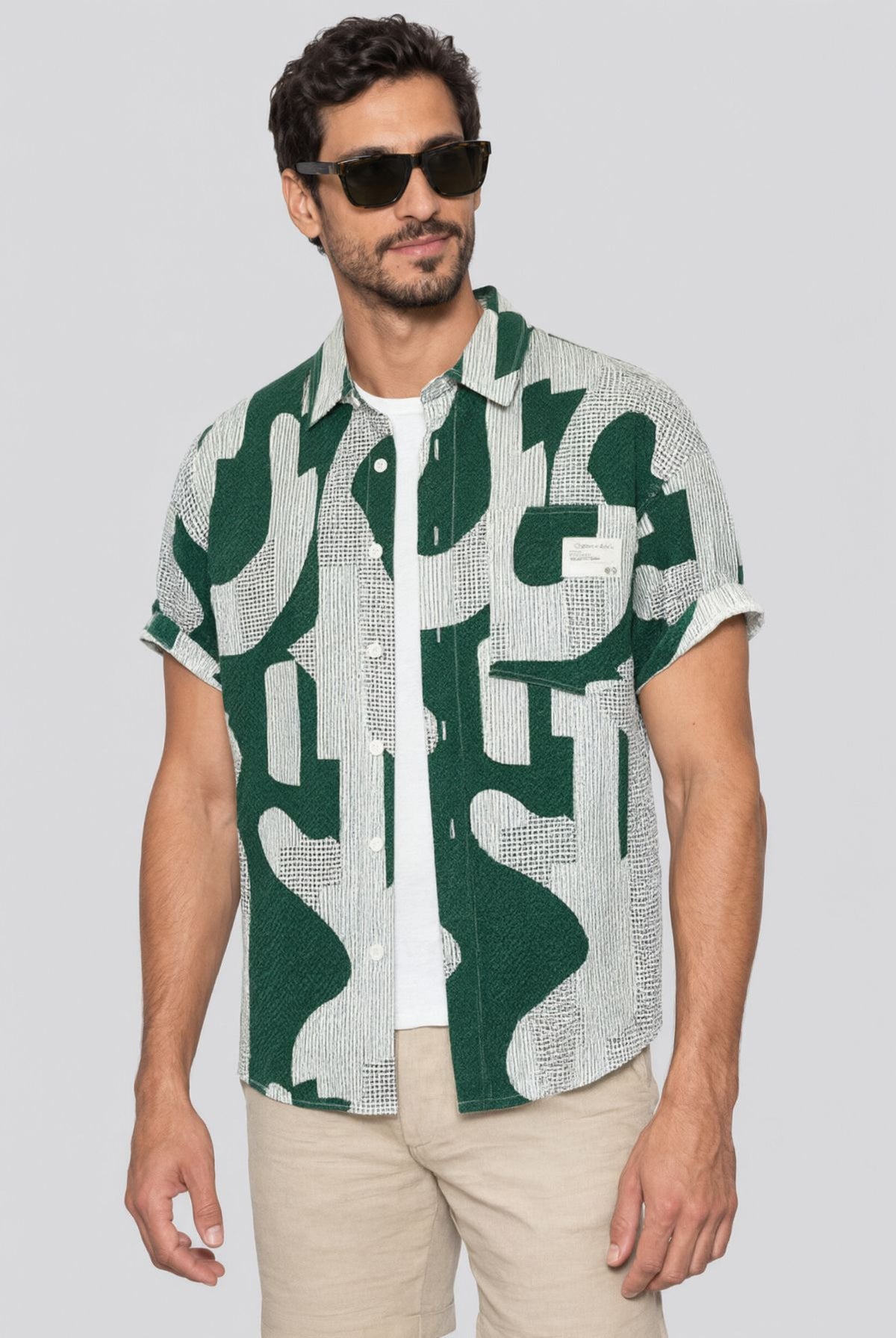 Camisa Masculina Manga Curta Laguna