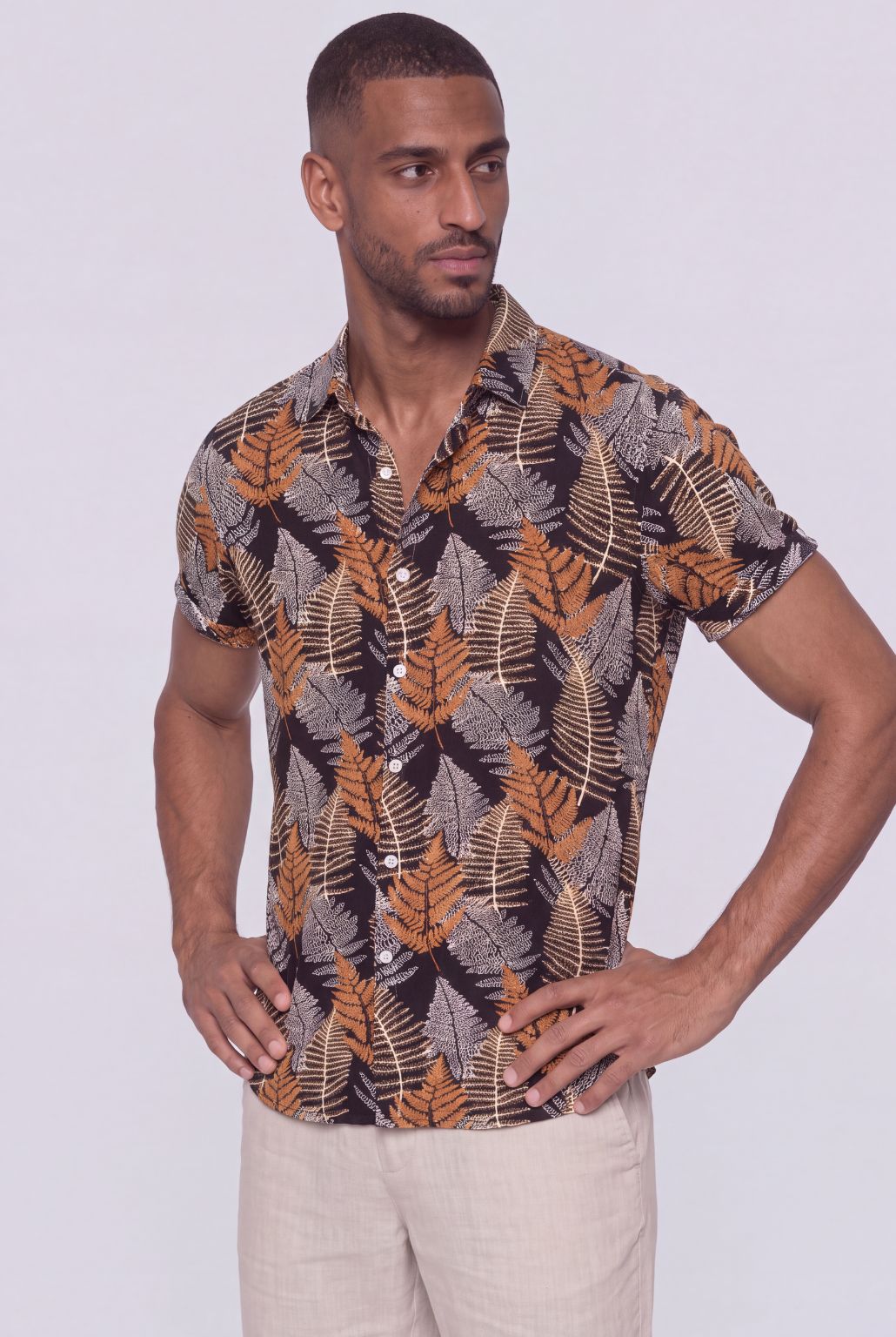 Camisa Masculina Manga Curta Marbella
