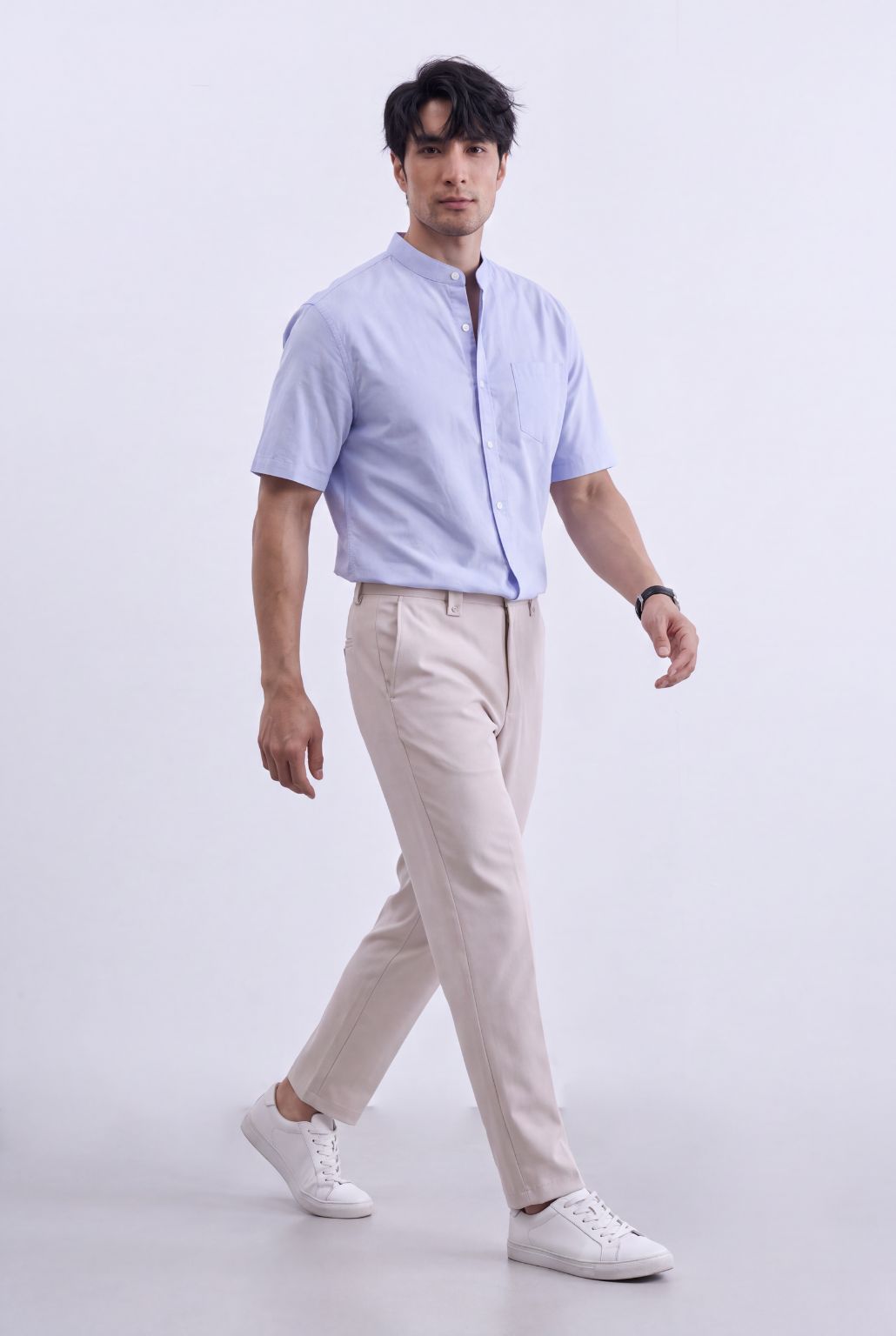 Camisa Oxford Manga Curta Salina