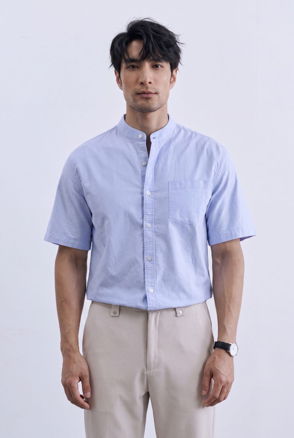 Camisa Oxford Manga Curta Salina