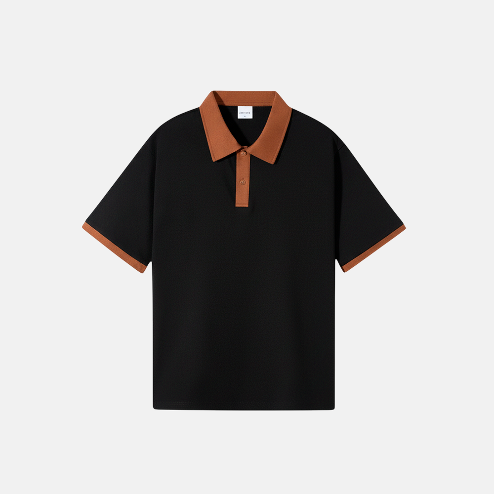 Camisa Polo Livorno preto e marrom