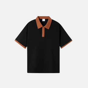 Camisa Polo Livorno preto e marrom