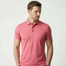 Camisa Polo Masculina em Seda Gelo Fiorinni rosa 