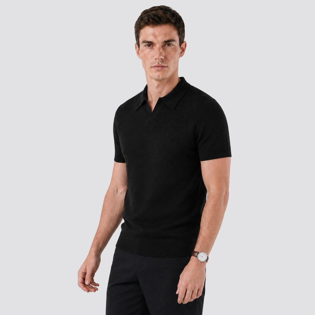 Camisa Polo Tricot Masculina Monza preto