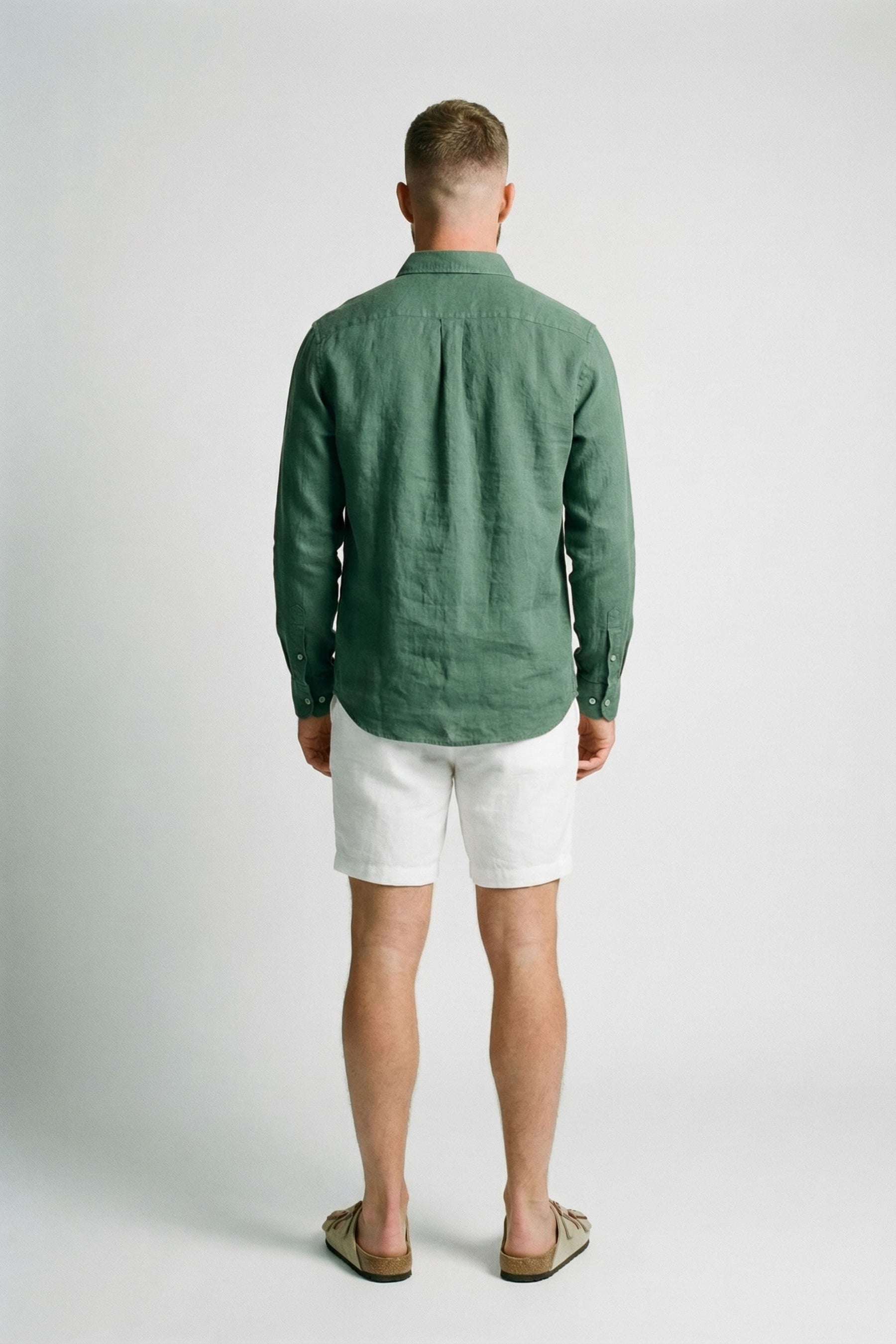 Camisa de Linho Masculina com Bolso costas