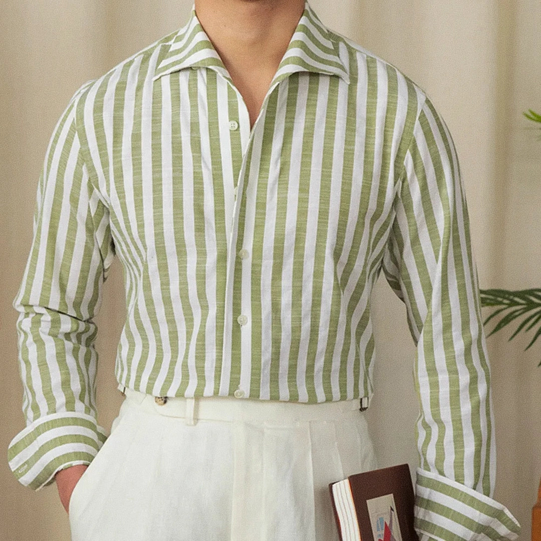 Camisa Social Masculina em Algodão Fiorinni Siena Verde