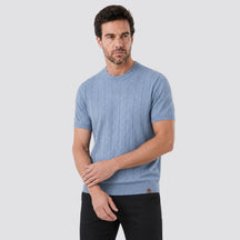 Camisa Tricot Masculina Lugano azul