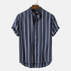 Camisa Manga Curta Fiorinni Duna azul marinho