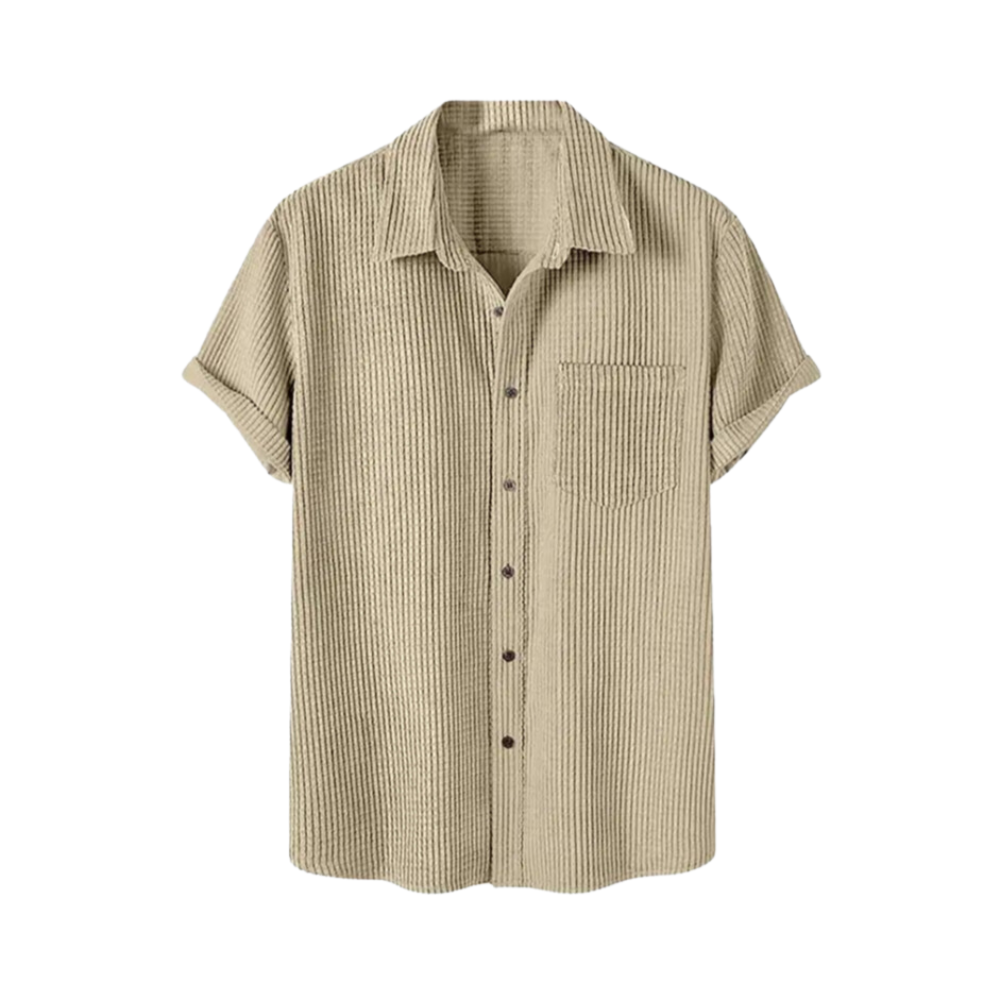 Camisa Masculina Fiorinni em Veludo Cotelê cáqui