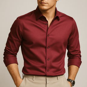 Camisa Social Masculina Fiorinni Spectre vinho