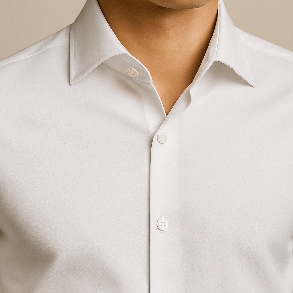 Camisa Social Masculina Fiorinni Spectre branca detalhes