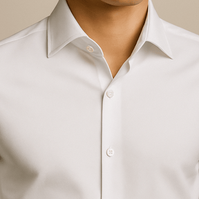 Camisa Social Masculina Fiorinni Spectre branca detalhes