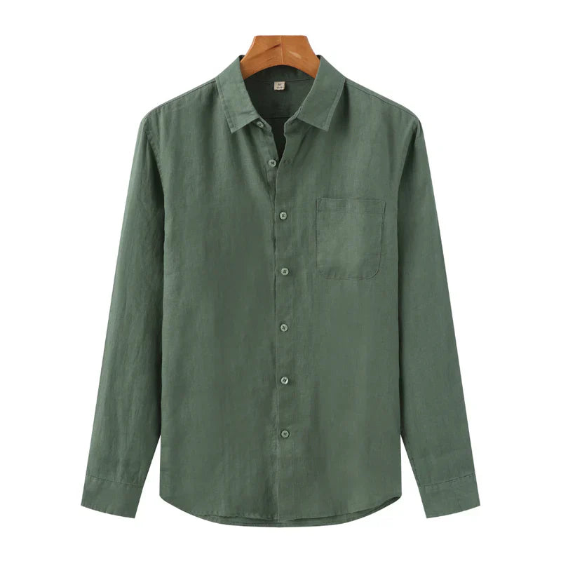 Camisa Social Masculina Fiorinni de Linho verde